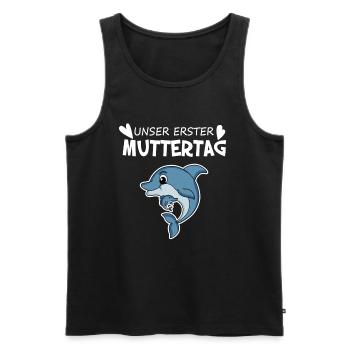 Muttertag Geschenk - Unser erster Muttertag - Männer Premium Bio Tank Top - Schwarz - Vorne - Michal (187cm)