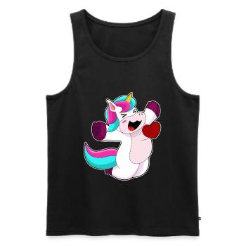 Unicorn Heart - Men's Premium Organic Tank Top - black - Front - Michal (187cm)