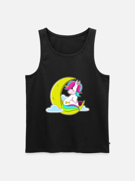 Einhorn Mond - Männer Premium Bio Tank Top - Schwarz