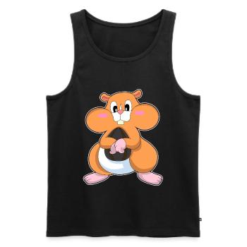 Hamster with walnut - Men's Premium Organic Tank Top - black - Front - AI Model Male 178 light (178cm)