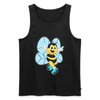 Biene Rollschuhfahren Rollschuhe - Männer Premium Bio Tank Top - Schwarz - Vorne - Michal (187cm)