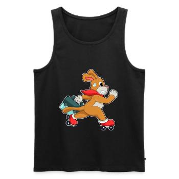 Hund Rollschuhfahren Rollschuhe - Männer Premium Bio Tank Top - Schwarz - Vorne - Michal (187cm)