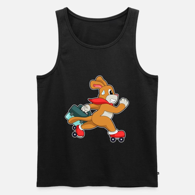 Hund Rollschuhfahren Rollschuhe - Männer Premium Bio Tank Top - Schwarz