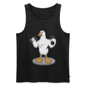 Dumbbells Bodybuilding Canard - Débardeur bio Premium Homme - noir - Devant - Michal (187cm)
