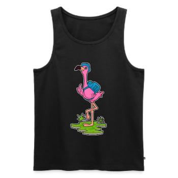 Randonnée à dos Flamingo Wanderer - Débardeur bio Premium Homme - noir - Devant - Michal (187cm)