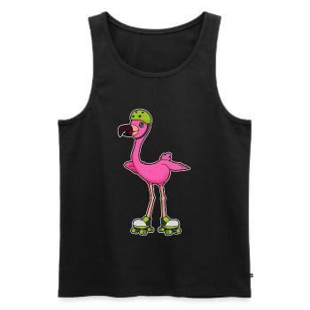 Flamingo Rollschuhfahren Rollschuhe - Männer Premium Bio Tank Top - Schwarz - Vorne - Michal (187cm)