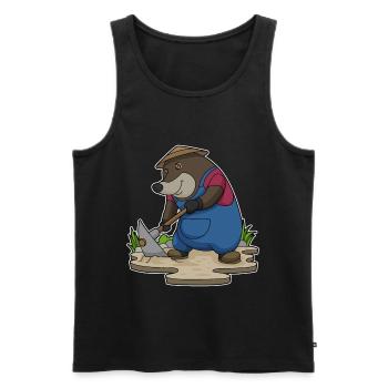 Mole Farmer Pickaxe Farm - Men's Premium Organic Tank Top - black - Front - Michal (187cm)