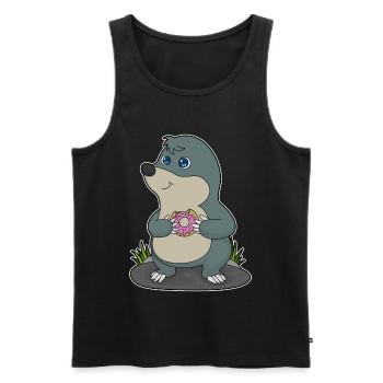 Mole Donut - Men's Premium Organic Tank Top - black - Front - Michal (187cm)