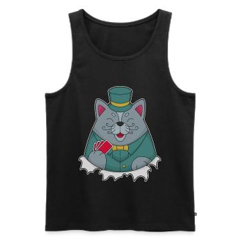 Cat Poker Poker Cards - Men's Premium Organic Tank Top - black - Front - Michal (187cm)