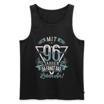 96. Geburtstag Da Fängt Das Leben An - Männer Premium Bio Tank Top - Schwarz - Vorne - AI Model Male 178 light (178cm)