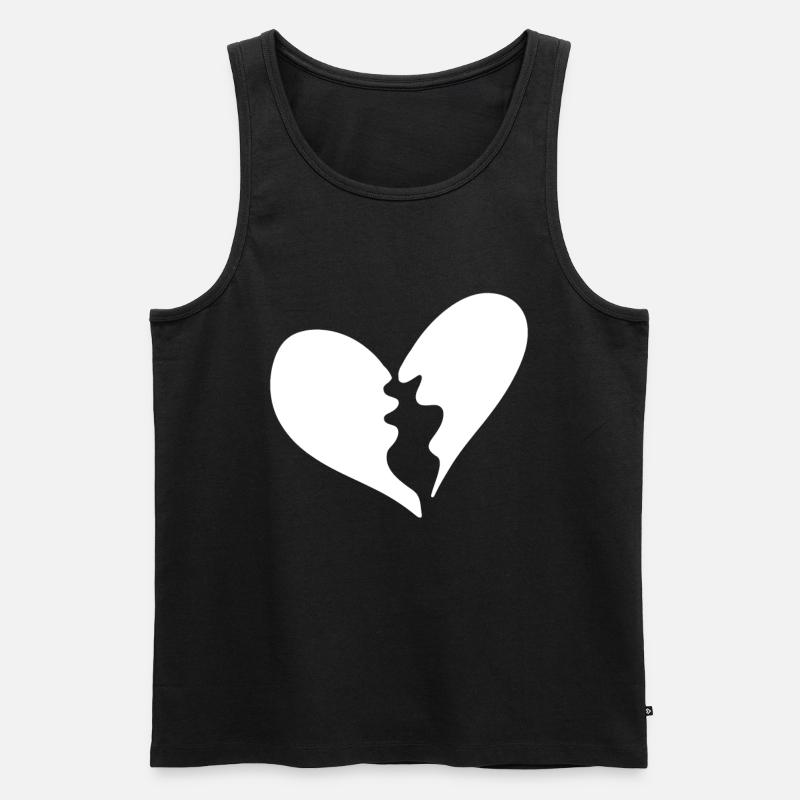 Gebrochenes Herz - Männer Premium Bio Tank Top - Schwarz