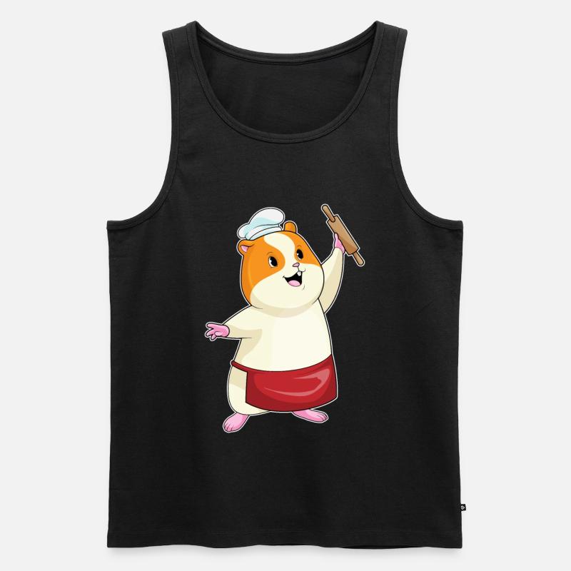 Hamster Bäcker Nudelholz Backen - Männer Premium Bio Tank Top - Schwarz