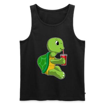 Schildkröte Becher to go - Männer Premium Bio Tank Top - Schwarz - Vorne - Michal (187cm)