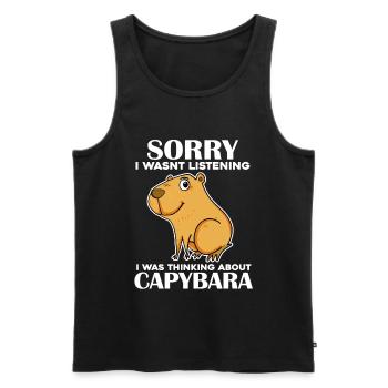 Capybara - Débardeur bio Premium Homme - noir - Devant - Michal (187cm)