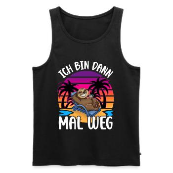 Ich Bin Dann Mal Weg Urlaub Reise Faultier - Männer Premium Bio Tank Top - Schwarz - Vorne - Michal (187cm)