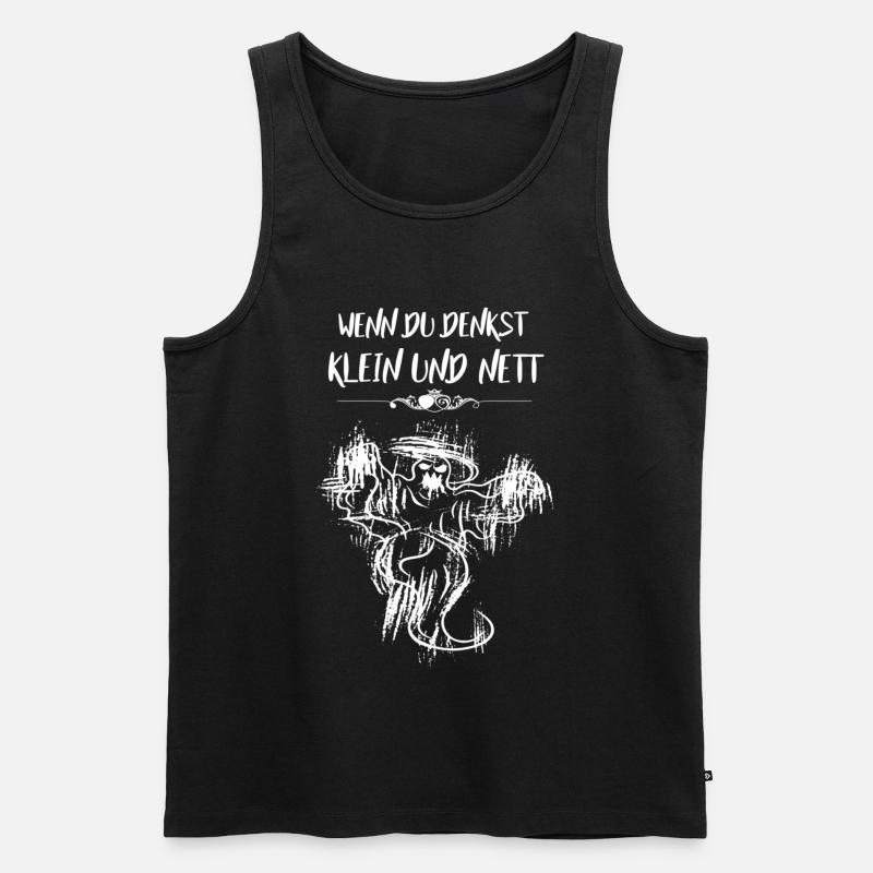 Klein und nett Geist - Männer Premium Bio Tank Top - Schwarz