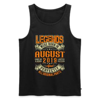 Légende d’anniversaire d’août 2019 - Débardeur bio Premium Homme - noir - Devant - Michal (187cm)