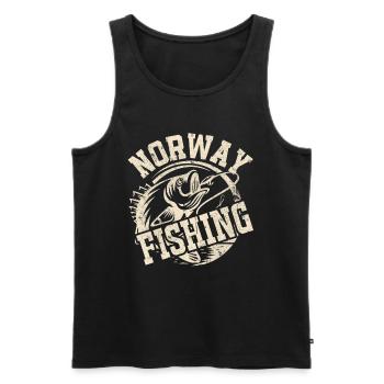 Norvège Pêche à la ligne Pêche - Débardeur bio Premium Homme - noir - Devant - AI Model Male 178 light (178cm)