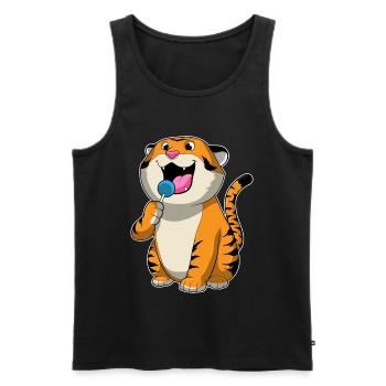 Sucette tigre - Débardeur bio Premium Homme - noir - Devant - Michal (187cm)