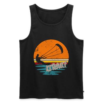 Kitesurfen Kitesurf Kitesurfer Kiteboard - Débardeur bio Premium Homme - noir - Devant - Michal (187cm)