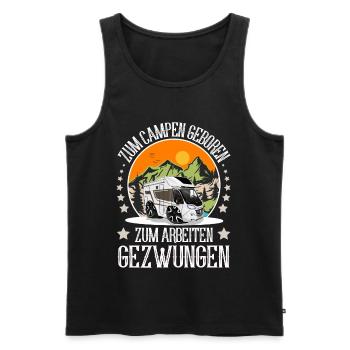 Camping Camper Campen - Männer Premium Bio Tank Top - Schwarz - Vorne - Michal (187cm)