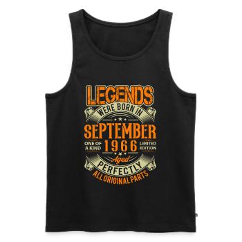 1966 September Geburtstag Legende - Männer Premium Bio Tank Top - Schwarz - Vorne - Michal (187cm)
