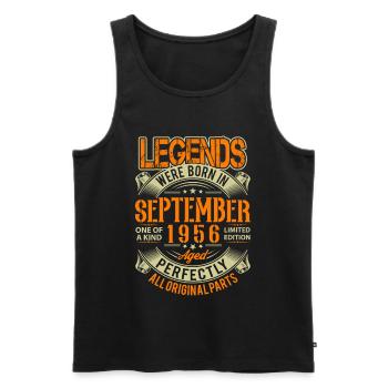 1956 Septembre Légende d’anniversaire - Débardeur bio Premium Homme - noir - Devant - Michal (187cm)