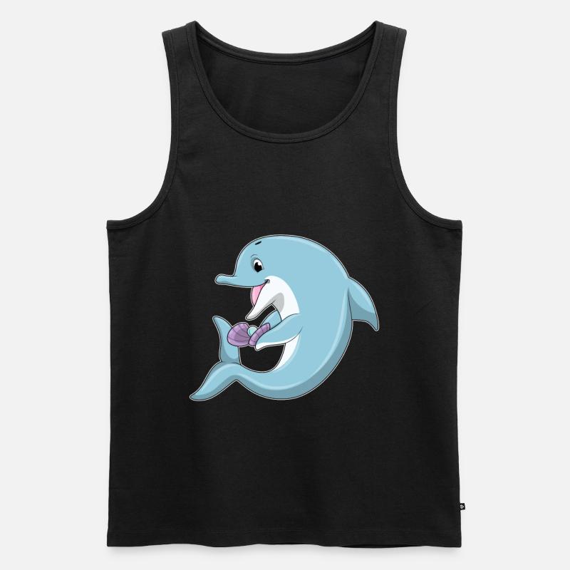 Delfin Perle - Männer Premium Bio Tank Top - Schwarz