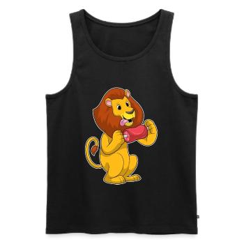 Viande de lion - Débardeur bio Premium Homme - noir - Devant - Michal (187cm)