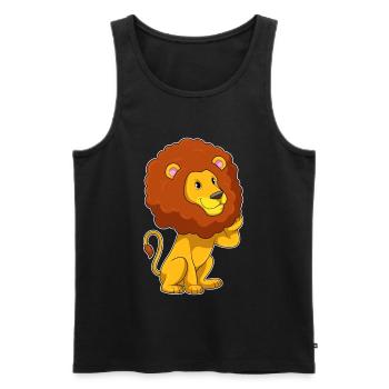 Coiffure Lion Afro - Débardeur bio Premium Homme - noir - Devant - Michal (187cm)