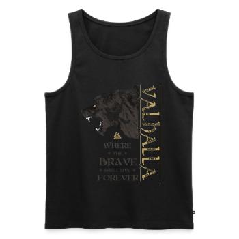Valhalla Viking Bear Grizzly Bear Wotan Knots - Men's Premium Organic Tank Top - black - Front - AI Model Male 178 light (178cm)