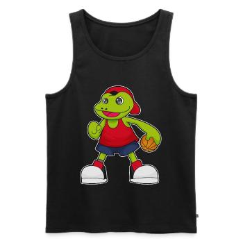 Frosch Basketballspieler Basketball - Männer Premium Bio Tank Top - Schwarz - Vorne - Michal (187cm)