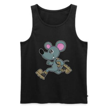 Mouse Jogger Jogging Sport - Débardeur bio Premium Homme - noir - Devant - Michal (187cm)