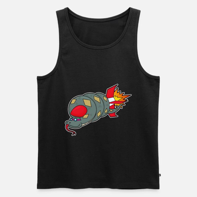Schlange mit Rakete - Männer Premium Bio Tank Top - Schwarz