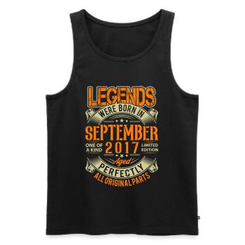 Légende d’anniversaire de septembre 2017 - Débardeur bio Premium Homme - noir - Devant - Michal (187cm)