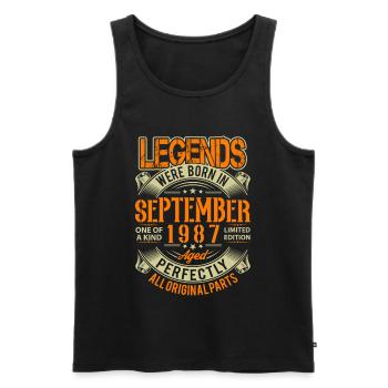1987 September Geburtstag Legende - Männer Premium Bio Tank Top - Schwarz - Vorne - Michal (187cm)