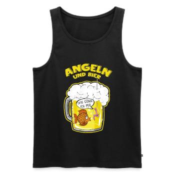 Angeln - Männer Premium Bio Tank Top - Schwarz - Vorne - Michal (187cm)