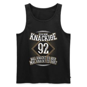 92. Geburtstag Lustig Geschenk - Männer Premium Bio Tank Top - Schwarz - Vorne - Michal (187cm)