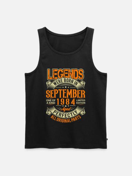1984 September Birthday Legend - Men's Premium Organic Tank Top - black