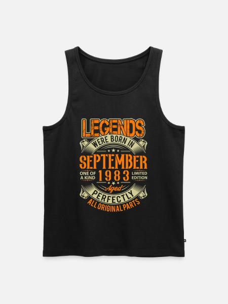 1983 September Birthday Legend - Men's Premium Organic Tank Top - black