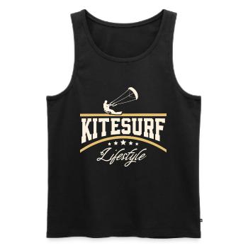Kitesurfen Kitesurf Kitesurfer Kiteboard - Débardeur bio Premium Homme - noir - Devant - Michal (187cm)