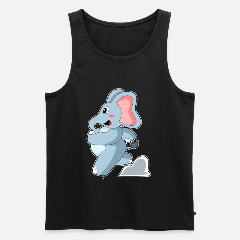 Elefant als Jogger - Männer Premium Bio Tank Top - Schwarz