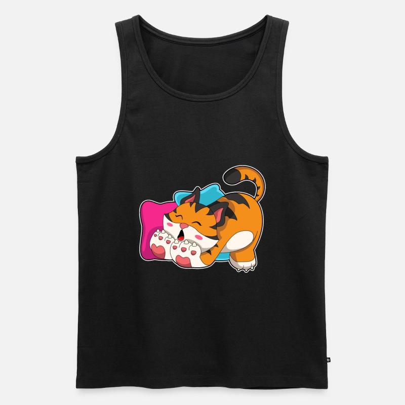 Tiger müde - Männer Premium Bio Tank Top - Schwarz