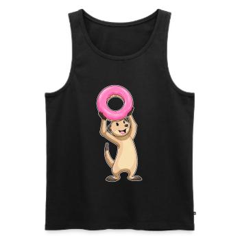 Donut suricate - Débardeur bio Premium Homme - noir - Devant - Michal (187cm)