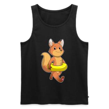 Fuchs Schwimmen Schwimmring Sommer - Männer Premium Bio Tank Top - Schwarz - Vorne - AI Model Male 178 light (178cm)