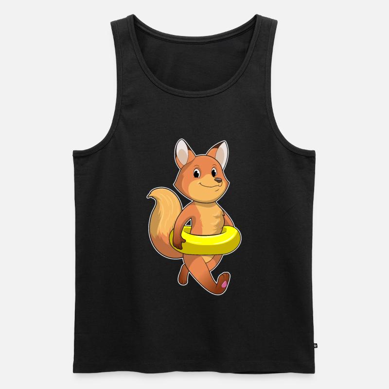 Fuchs mit Rettungsring - Männer Premium Bio Tank Top - Schwarz