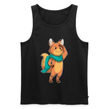 Fox Scarf - Men's Premium Organic Tank Top - black - Front - AI Model Male 178 light (178cm)