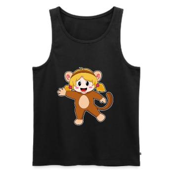 Affe Mädchen Kostüm - Männer Premium Bio Tank Top - Schwarz - Vorne - Michal (187cm)
