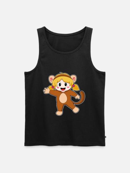 Affe Mädchen Kostüm - Männer Premium Bio Tank Top - Schwarz