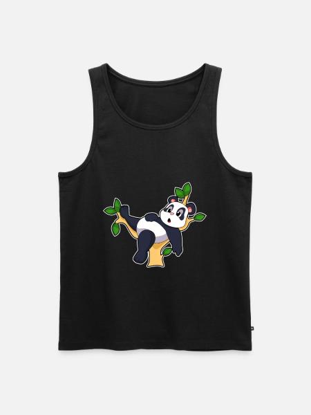 Panda Zweig - Männer Premium Bio Tank Top - Schwarz